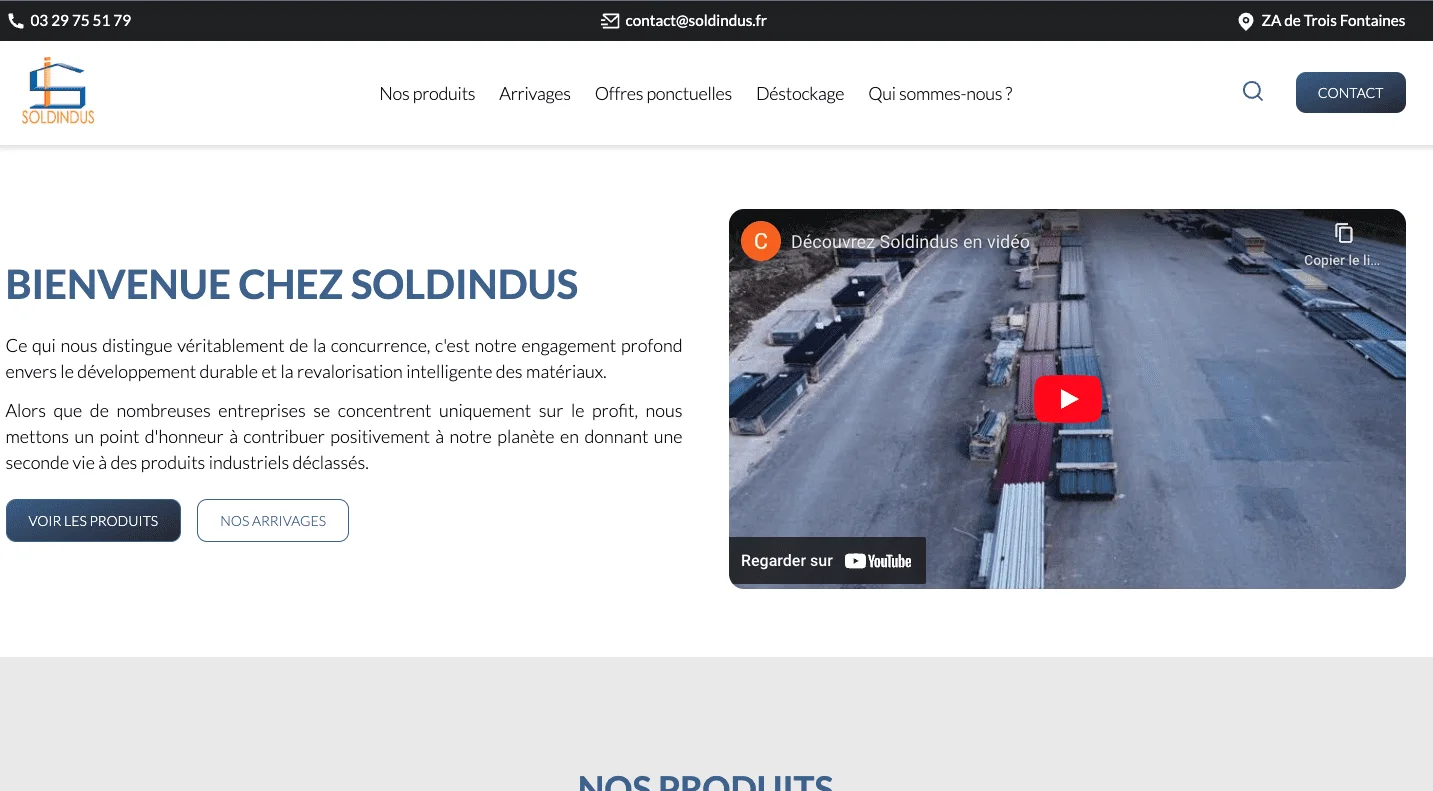 Soldindus — Du site vitrine à la plateforme e-commerce intégrée